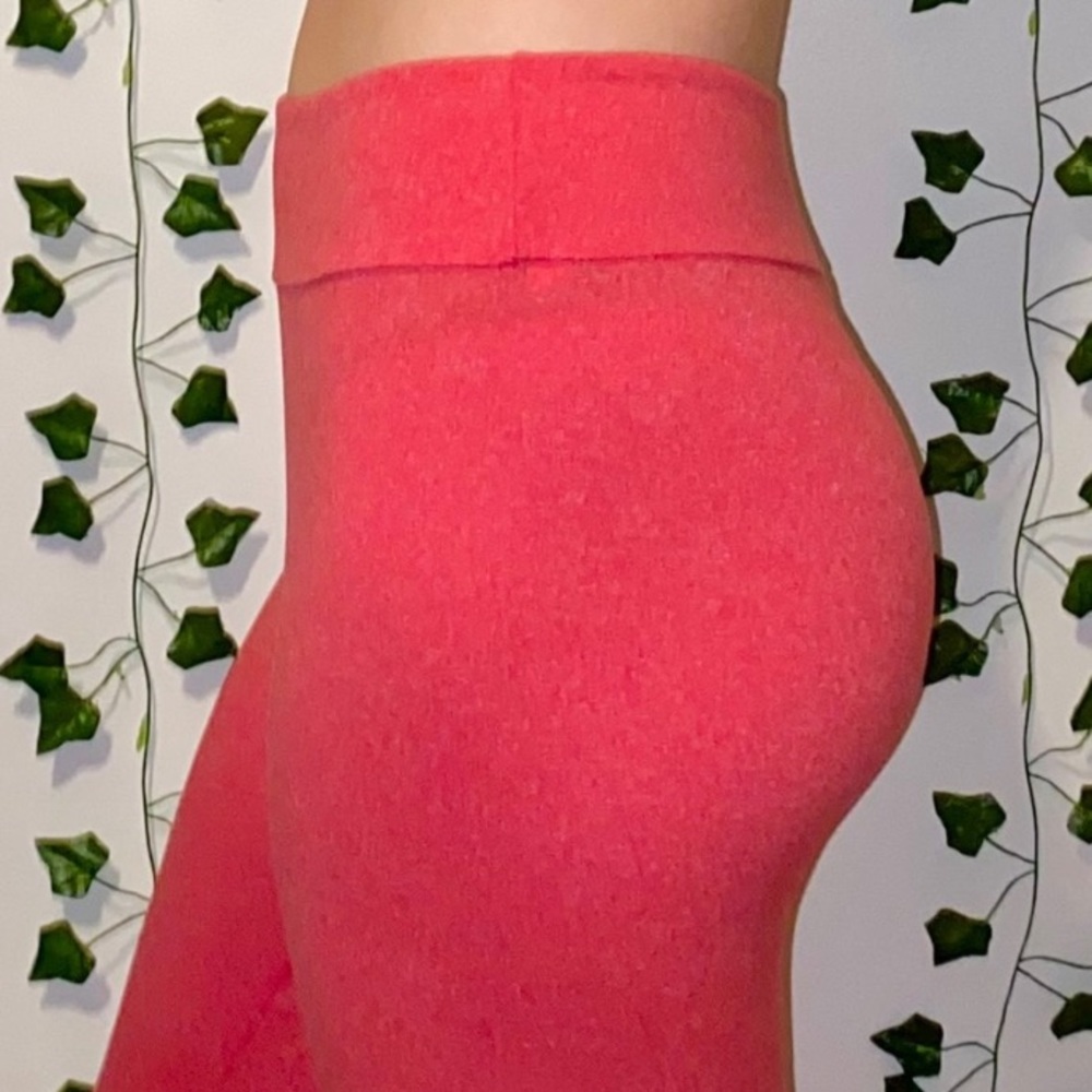 Red Lularoe Full Length High Waisted Leggings